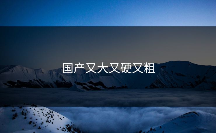 国产又大又硬又粗